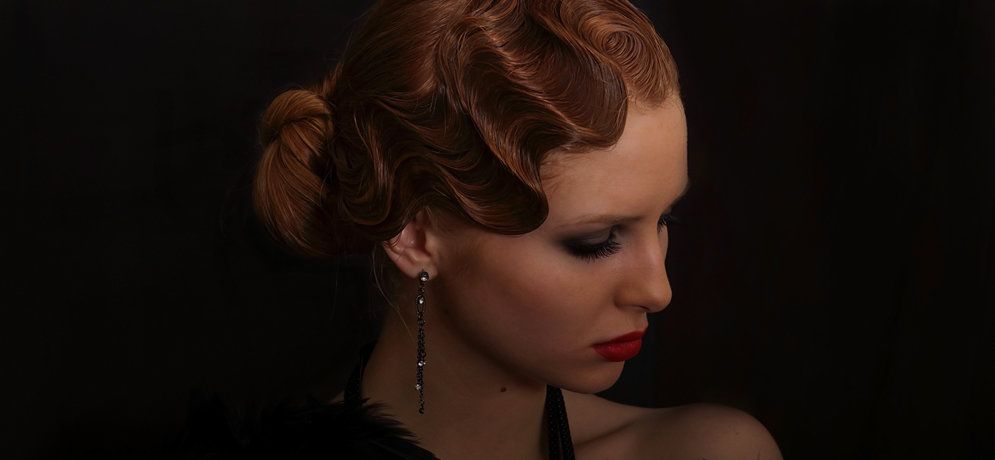 Woman retro look with finger waves