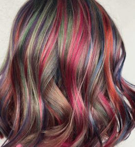 Image of a hair with rainbow colors