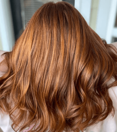 back of long copper hair