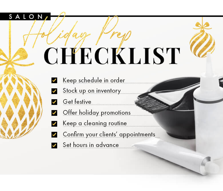 salon holiday prep checklist graphic