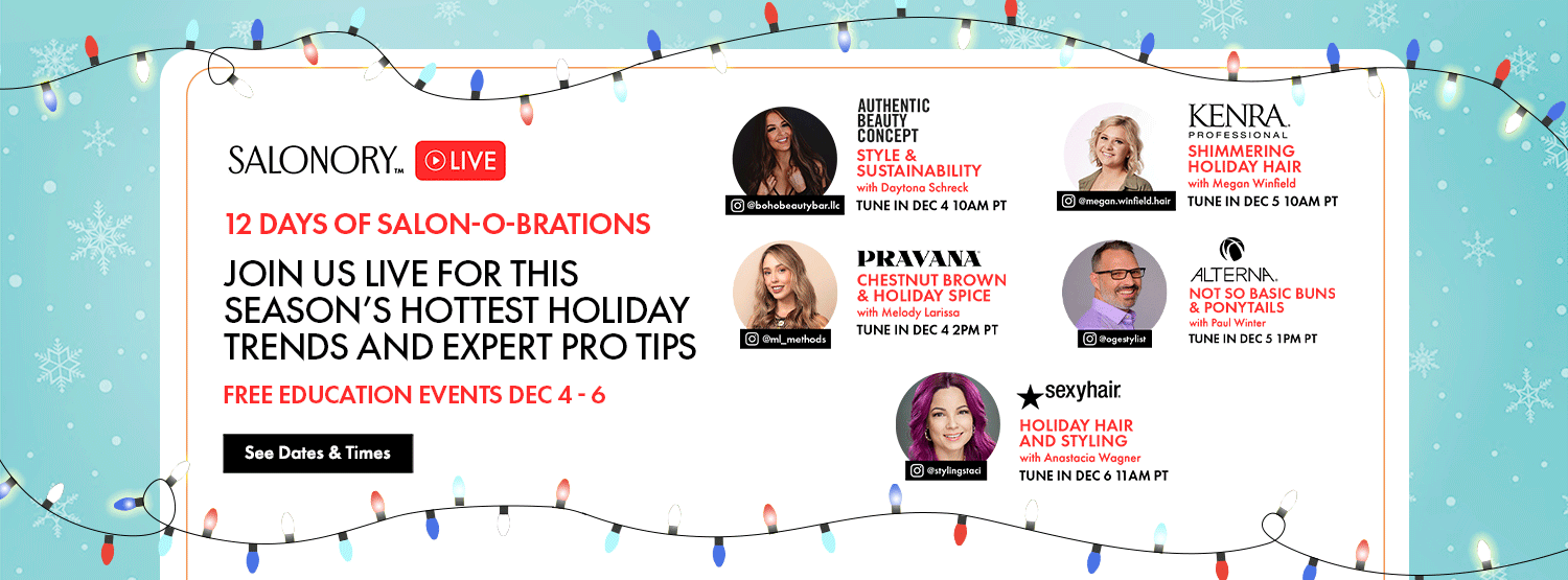 Watch The LIVESTREAM of our 12 DAYS OF SALON-O-BRATIONS