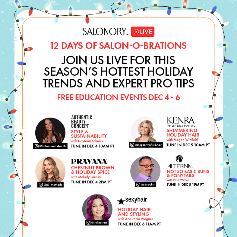 Watch The LIVESTREAM of our 12 DAYS OF SALON-O-BRATIONS