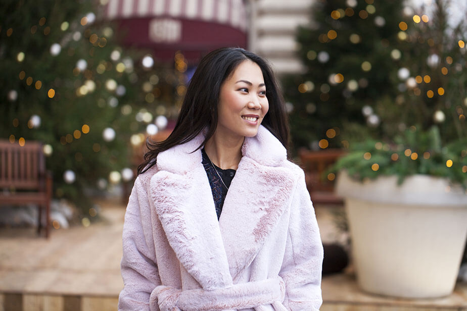 woman winter coat faux fur