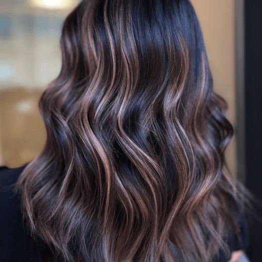 brunette hair with highlights