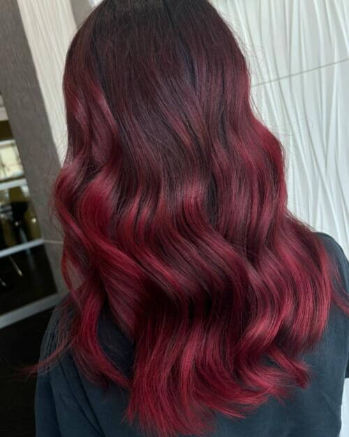 long cherry red hair