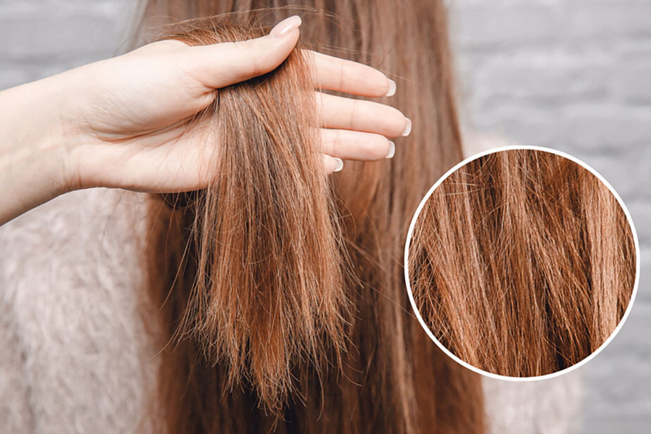 closeup view of red hair
