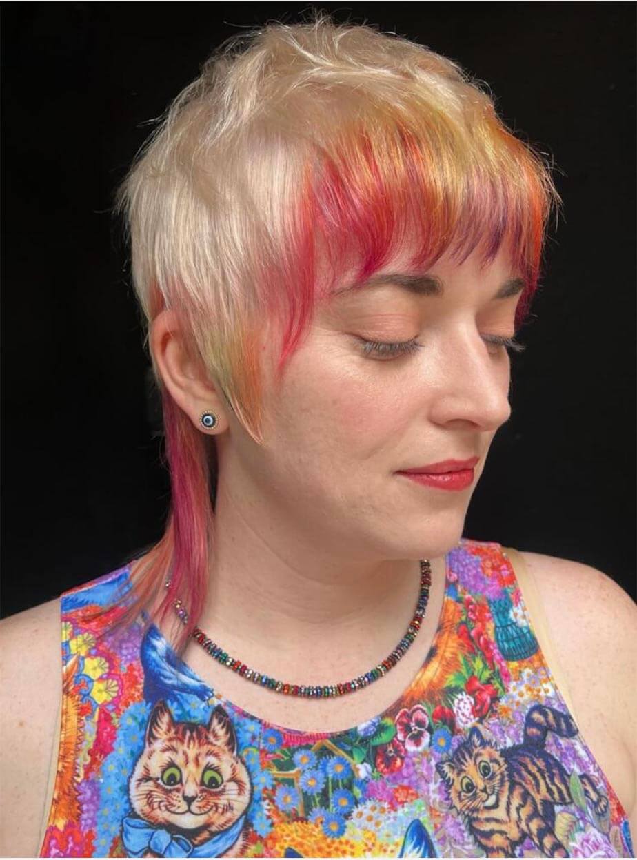 colorful mullet hairstyle
