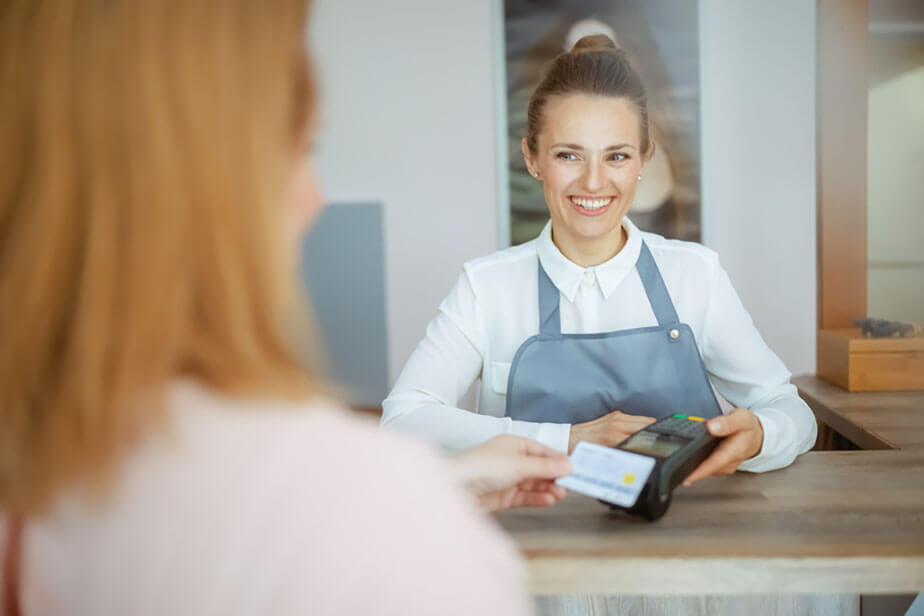 stylist and client during transaction