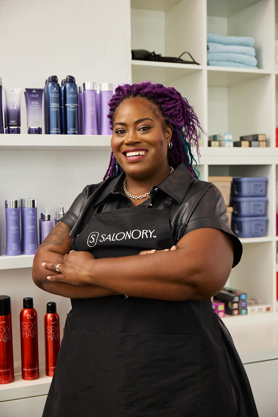 stylist in salon