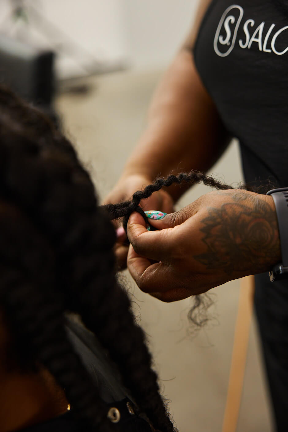 client hair being fixed