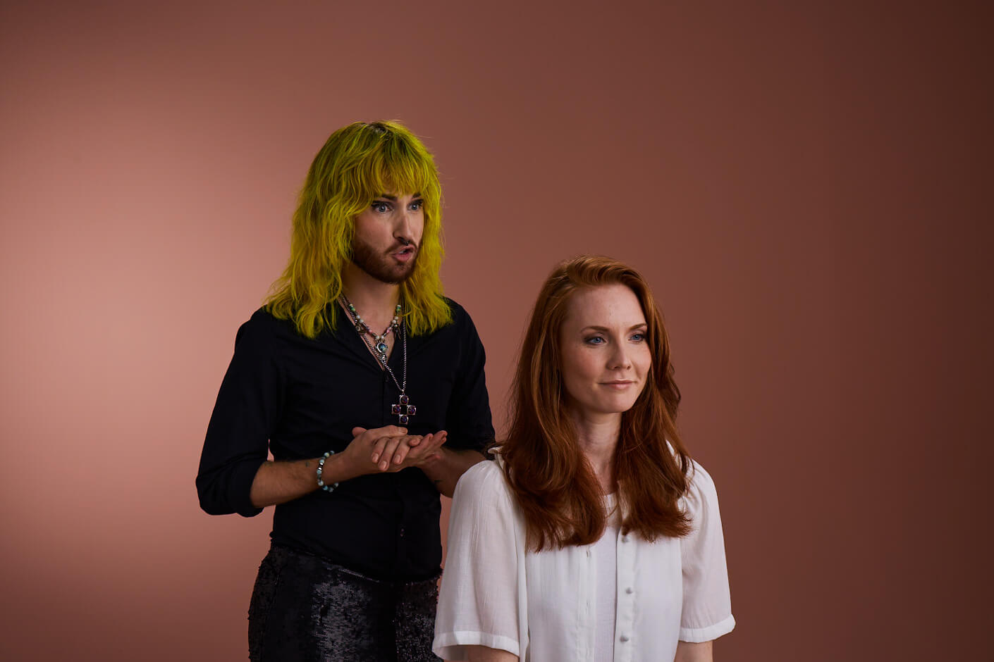 male stylist talking to client