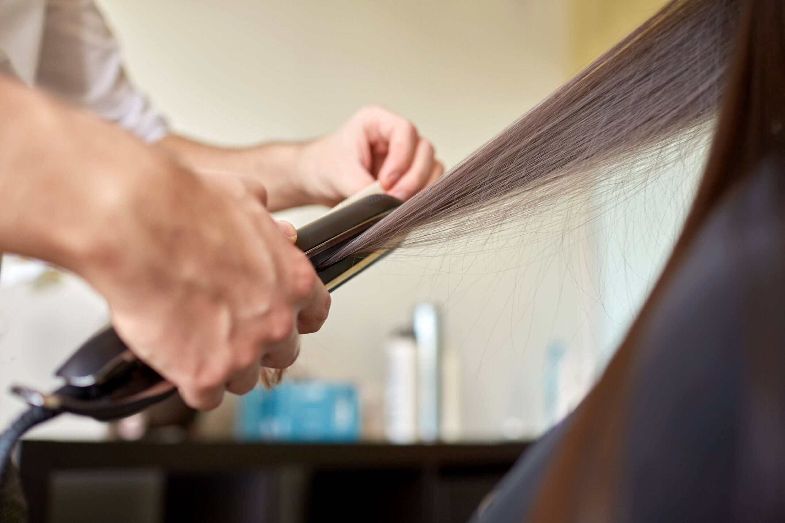 Iron Straightening Hair